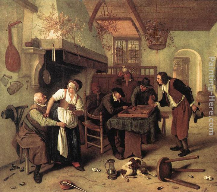 In the Tavern painting - Jan Steen In the Tavern art painting